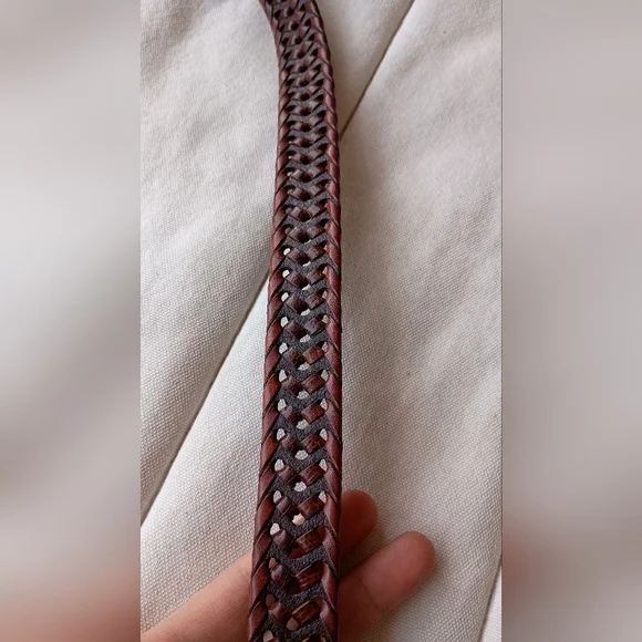 Vintage Fossil Elegant Brown Braided Leather Belt_med - Picture 9 of 9